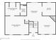 Floorplan showing primary bedroom, bathroom, kitchen, dining room, and living room at 4153 Island View Ct, Decatur, GA 30034