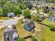 Aerial perspective illustrating a suburban home's backyard, showcasing its yard size and neighborhood setting at 1650 Willow River Run, Grayson, GA 30017