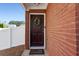 Inviting front door with decorative wreath and brick-lined entry at 507 Oakleaf Ct, Acworth, GA 30102