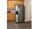 Kitchen with oak cabinets, stainless steel appliances, and a stainless refrigerator at 220 Rehobeth Way, Fayetteville, GA 30214