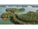 Beautiful aerial shot of the lake and islands, a unique residential home with private water access at 504 Otwell Ave, Cumming, GA 30040
