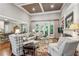 Spacious living room with high ceilings, fireplace, and access to a patio at 155 Palmer Oaks Ln, Marietta, GA 30068