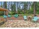 Inviting backyard patio with stone pavers, seating, and lush trees at 1998 Jordan Terrace Ne, Atlanta, GA 30345
