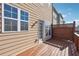 Private wood deck with railing, accessed by glass door, offers a relaxing outdoor space at 4899 Seldon Se Way, Smyrna, GA 30080
