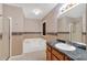 Relaxing bathroom with a soaking tub, separate shower, and vanity at 198 Wiley Dr, Douglasville, GA 30134