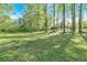 Large, grassy backyard surrounded by trees at 198 Wiley Dr, Douglasville, GA 30134