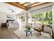 Bright bedroom with vaulted ceiling, ceiling fan, and large windows overlooking backyard at 1002 Forrest Blvd, Decatur, GA 30030