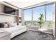 Bright bedroom featuring a Murphy bed and a large window with scenic views at 3338 Peachtree Ne Rd # 3102, Atlanta, GA 30326