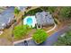 Aerial view of community pool and landscaped grounds for a luxurious living experience at 1535 Duluth Hwy # 1104, Lawrenceville, GA 30043