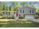 Charming split-level home featuring a landscaped front yard and bright red front door at 5844 Earlwane Dr, Lithonia, GA 30058