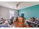Spacious bedroom with hardwood floors and accent wall at 3805 Forsythia Way, Douglasville, GA 30135