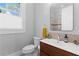 Well-lit half bath features a vanity and fixtures at 1181 Cleburne Ne Ave, Atlanta, GA 30307