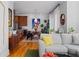Open living space with hardwood floors and modern decor flows into the kitchen area at 1181 Cleburne Ne Ave, Atlanta, GA 30307