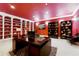 This office has custom bookshelves, a large desk, and unique decor at 255 Helens Manor Dr, Lawrenceville, GA 30045