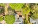Aerial view of home with fenced yard, well-kept landscaping and treed surroundings at 30 Sweetwood Ct, Roswell, GA 30076