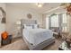 Serene bedroom with tufted headboard, neutral tones, soft carpet, and decorative accents for a relaxing atmosphere at 4015 Two Bridge Ct, Buford, GA 30518