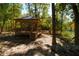New wooden gazebo overlooking a verdant forest with partial river view at 2167 W Wesley Nw Rd, Atlanta, GA 30327
