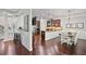 Open concept kitchen with stainless steel appliances and a breakfast area at 1622 Bunting Forest Ct, Marietta, GA 30064