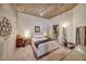Cozy bedroom featuring a comfortable bed, neutral decor, and unique ceiling at 400 W Peachtree Nw St # 3114, Atlanta, GA 30308