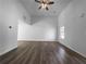 Bright living room with hardwood floors and ceiling fan at 41 Olde Town Way, Rockmart, GA 30153