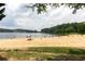 Sandy beach with people enjoying the lake, showcasing a perfect spot for relaxation and summer fun at 4424 Robinson St, Acworth, GA 30101
