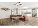 Open floor plan featuring a living area and modern kitchen at 5895 Springbox Dr, Suwanee, GA 30024