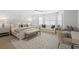 Bright, spacious main bedroom with designer accent wall, stylish furniture, and natural light at 9315 Prestwick Club Dr, Johns Creek, GA 30097