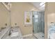 Contemporary bathroom featuring glass shower, granite counters, and modern fixtures at 1093 Third St, Stone Mountain, GA 30083