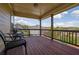 Covered deck with outdoor seating and a scenic wooded backyard view at 4915 Bergen Ct, Cumming, GA 30040