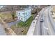 Aerial view of a modern two-story home with unique architecture and surrounding neighborhood at 125 Laurel Sw Ave, Atlanta, GA 30314