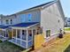 Back exterior view showing screened in porch on a home with light gray siding and manicured lawn at 1257 Fern Ridge Ct # 20, Norcross, GA 30093