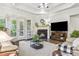 A cozy living room features a fireplace, large windows, and comfortable seating for relaxation at 1227 Magnolia Path Way, Sugar Hill, GA 30518