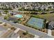 Aerial view of community amenities including pool, tennis courts, and playground at 4241 Woodward Walk Ln, Suwanee, GA 30024