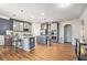 Open kitchen with a center island, stainless steel appliances, and ample cabinet space at 975 Matt Springs Ct, Lawrenceville, GA 30045