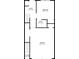 Floor plan of first level with dimensions for entry, bedroom, bath and garage at 3533 Settlement Rd, Tucker, GA 30084