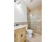 Bathroom with tile shower and vanity at 2539 Larson Creek Cove, Duluth, GA 30097