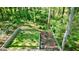Secluded backyard, fenced in with a level lawn, bordered by trees, retaining wall and features a play set at 3046 Valley Cir, Decatur, GA 30033