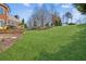 Expansive lawn, beautiful trees, brick house and flower pots at 5945 Boulder Bluff Dr, Cumming, GA 30040