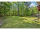 Spacious backyard with green grass and mature trees, offering a serene outdoor retreat at 8540 Ridge Rd, Fairburn, GA 30213