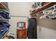 Functional walk-in closet with shelving provides ample storage for your wardrobe and accessories at 8540 Ridge Rd, Fairburn, GA 30213