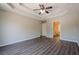 Large main bedroom features decorative ceilings, hard surface floors, and a view to the ensuite at 1331 Windage Sw Ct, Marietta, GA 30008