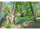 Green backyard featuring lush lawn and mature shade trees at 4684 City View Dr, Forest Park, GA 30297