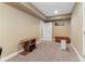 Carpeted basement space featuring neutral decor and recessed lighting at 358 Nature Brook Se Walk, Smyrna, GA 30082