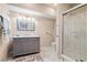 Updated bathroom featuring marble floors, modern vanity, and a glass-enclosed walk-in shower at 2069 Willow Chase Ct, Tucker, GA 30084