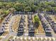 Community aerial view displays the layout of homes, streets, and green spaces in a well-planned residential neighborhood at 3377 Park Pointe Cir, Scottdale, GA 30079
