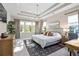 Bright main bedroom featuring tray ceilings, large windows, and neutral decor at 3377 Park Pointe Cir, Scottdale, GA 30079