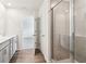 Bathroom features a double vanity, and glass enclosed shower at 2762 Aralynn Way, College Park, GA 30337