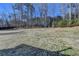 Spacious backyard with large grassy area, bordered by trees and a wooden fence at 90 Ashford Dr, Oxford, GA 30054