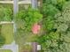 Aerial shot of the property showcasing its location amidst mature trees and a well-established neighborhood at 3452 Ridgecrest Dr, Powder Springs, GA 30127