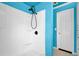 Bathroom shower with a black shower head and white shower walls at 2008 Falcon Glen Ct, Alpharetta, GA 30022